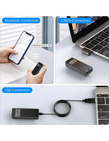 Escáner de Código de Barras Bluetooth Symcode MJ-X1L 1D Inalámbrico Escáner de Código de Barras Bluetooth Symcode MJ-X1L 1D Inalámbrico