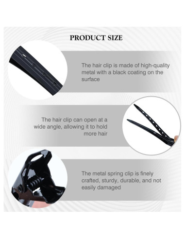 40 Clips de Estilo para el Cabello Dizila 9cm Metal Negro
