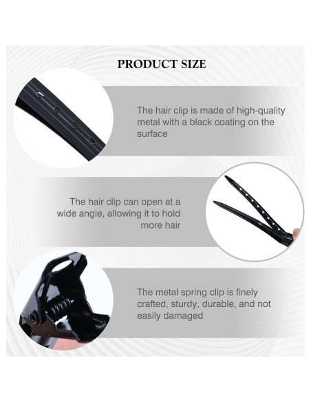 40 Clips de Estilo para el Cabello Dizila 9cm Metal Negro