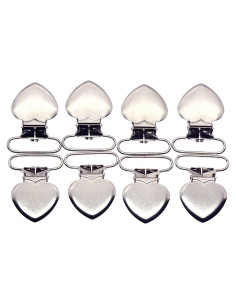 Clips de Suspensión de Corazón Plateado 10pcs - Metal y Plástico