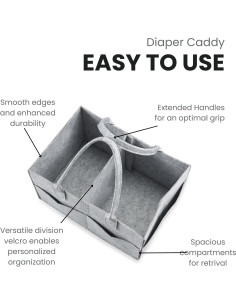 Organizador de Pañales PandaEar 2 Pack Portátil Gris/Marrón 2