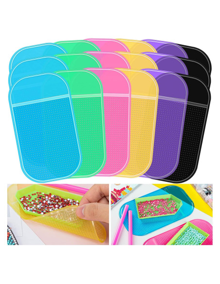 18 Almohadillas Antideslizantes CLESDF para Pintura de Diamante