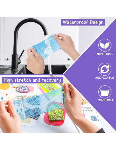 18 Almohadillas Antideslizantes CLESDF para Pintura de Diamante