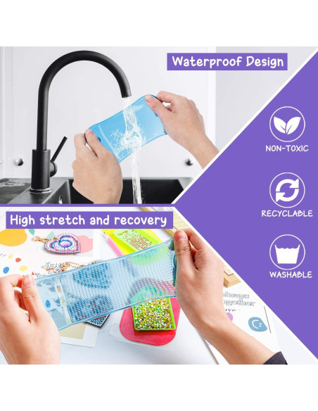 18 Almohadillas Antideslizantes CLESDF para Pintura de Diamante