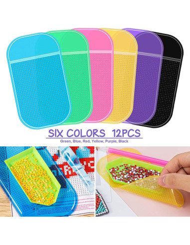 18 Almohadillas Antideslizantes CLESDF para Pintura de Diamante