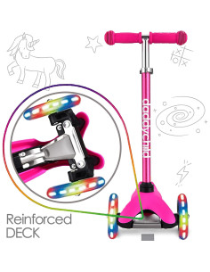 Scooter de 3 Ruedas DADDYCHILD Rosa Ajustable 3-8 Años 2