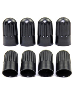 Paquete de 8 Tapas de Válvula de Neumático ADIOPro - Plástico Negro