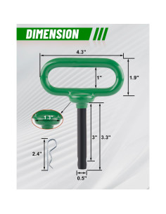 Pasador de Enganche EilxMag 1/2" x 3" Verde 2-Pack 2