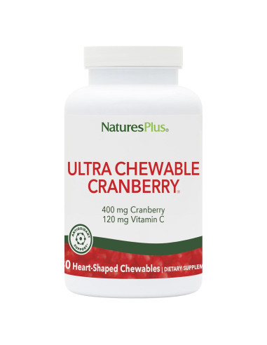 Suplemento Masticable de Arándano Natures Plus 400 mg - 180 Tabletas Vegetarianas