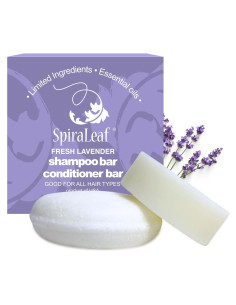 Barra de Champú y Acondicionador SpiraLeaf Lavanda 82g