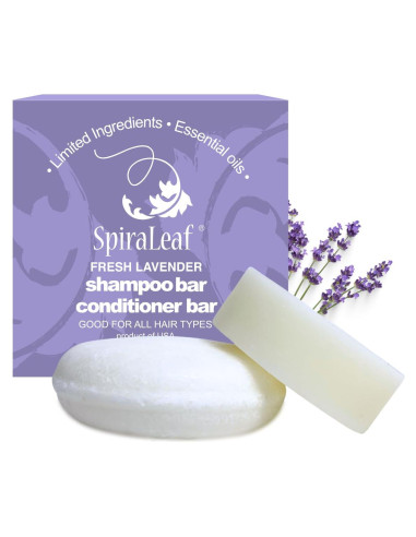 Barra de Champú y Acondicionador SpiraLeaf Lavanda 82g