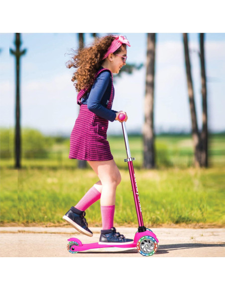 Scooter de 3 Ruedas DADDYCHILD Rosa Ajustable 3-8 Años