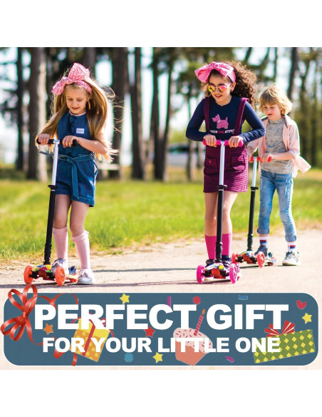 Scooter de 3 Ruedas DADDYCHILD Rosa Ajustable 3-8 Años