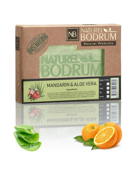 Barra de Jabón Orgánico Mandarina y Aloe Vera 100g - Natural Bodrum