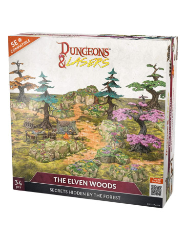 Dungeons & Lasers Bosques Élficos - 34 Piezas RPG Sin Pintar