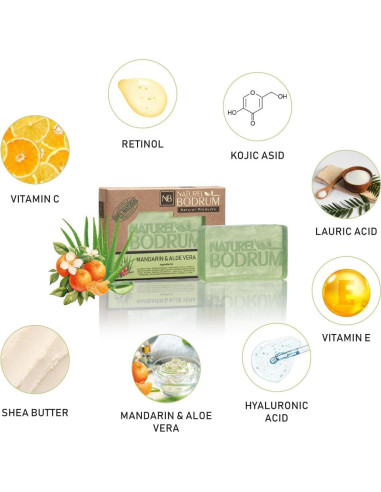 Barra de Jabón Orgánico Mandarina y Aloe Vera 100g - Natural Bodrum