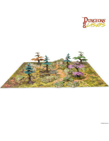 Dungeons & Lasers Bosques Élficos - 34 Piezas RPG Sin Pintar