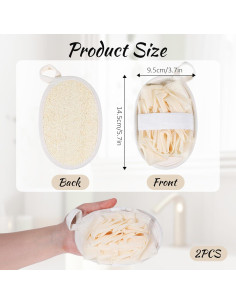 Esponja de Lufa Natural Jeffdad 2 Pcs Exfoliante Corporal Beige 2