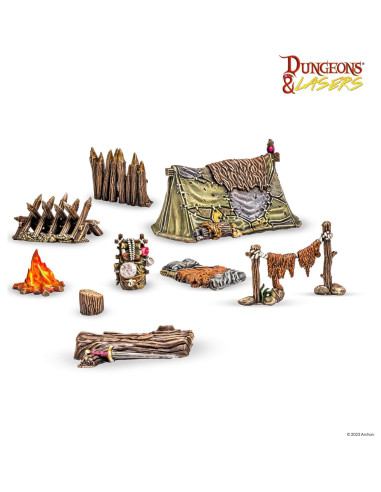 Dungeons & Lasers Bosques Élficos - 34 Piezas RPG Sin Pintar