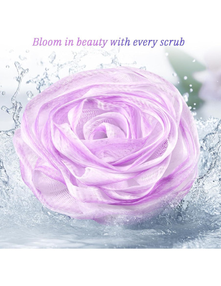 Esponja de Baño LAYUKI Juego de 2 Piezas Rosa Púrpura y Gris