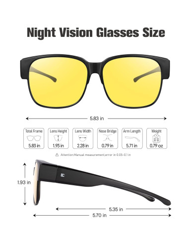 Gafas de sol polarizadas Bircen para uso sobre gafas - Protección UV