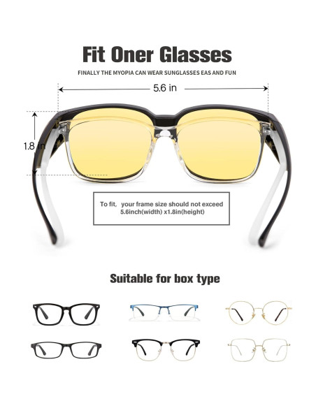 Gafas de sol polarizadas Bircen para uso sobre gafas - Protección UV Gafas de sol polarizadas Bircen para uso sobre gafas - Protección UV