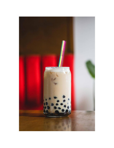 Popotes Reutilizables Morneve de Acero Inoxidable 10" para Boba