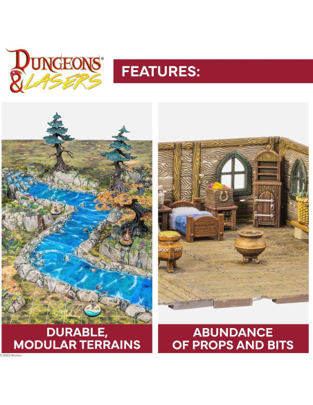 Dungeons & Lasers Bosques Élficos - 34 Piezas RPG Sin Pintar Dungeons & Lasers Bosques Élficos - 34 Piezas RPG Sin Pintar