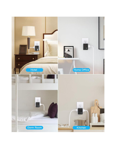 Extensor de Enchufe Múltiple One Beat 3 Salidas + 2 USB C Negro