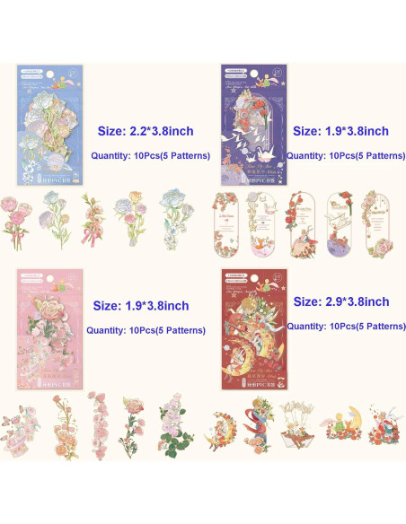 40 Marcadores Holográficos Lora Rossie Transparentes PVC