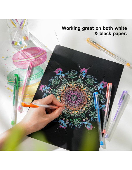 Bolígrafos de Gel Pastel Shuttle Art 24 Colores para Papel Negro