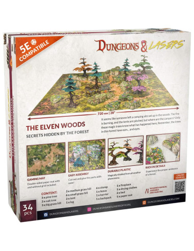 Dungeons & Lasers Bosques Élficos - 34 Piezas RPG Sin Pintar
