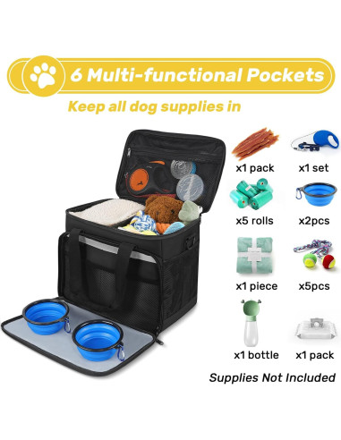 Bolsa de Viaje para Perros Abrimelodi con 2 Contenedores y Cuencos