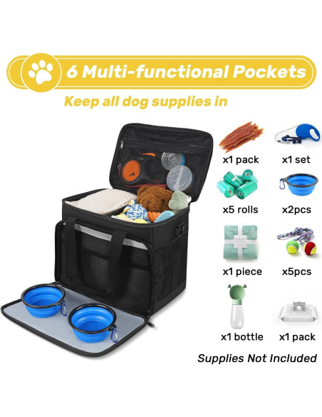 Bolsa de Viaje para Perros Abrimelodi con 2 Contenedores y Cuencos