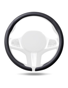 Cubierta de Volante de Cuero Nappa Aimato Ultra Fina Negra