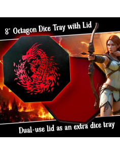 Bandeja de Dados Fantasydice Octagonal Rojo 22,86 cm 2