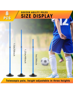 Postes de Agilidad Sonwyoung 8 Pcs PVC con Base de Goma 2