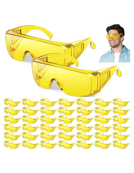50 Pares Gafas de Seguridad Kanayu Amarillo Mostaza OTG