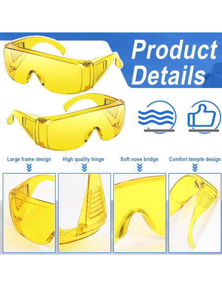 50 Pares Gafas de Seguridad Kanayu Amarillo Mostaza OTG