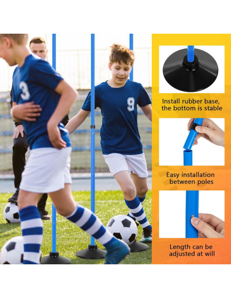 Postes de Agilidad Sonwyoung 8 Pcs PVC con Base de Goma