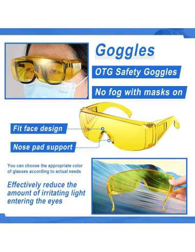 50 Pares Gafas de Seguridad Kanayu Amarillo Mostaza OTG