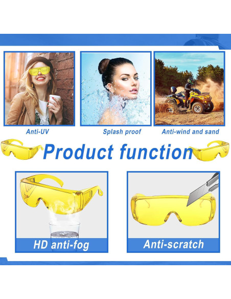 50 Pares Gafas de Seguridad Kanayu Amarillo Mostaza OTG