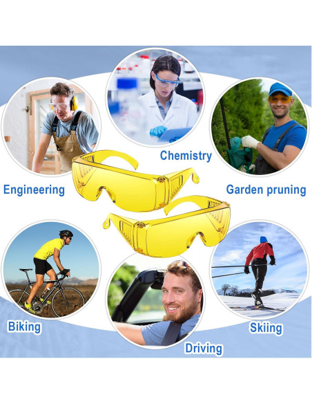 50 Pares Gafas de Seguridad Kanayu Amarillo Mostaza OTG