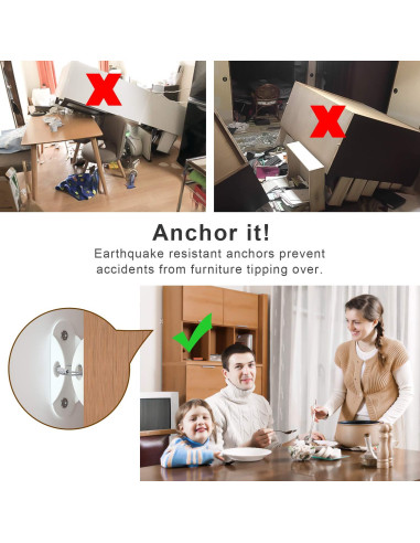 Anclajes de Muebles 4our Kiddies 10 Paquete Seguridad Infantil