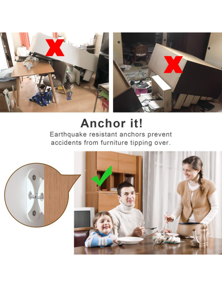 Anclajes de Muebles 4our Kiddies 10 Paquete Seguridad Infantil