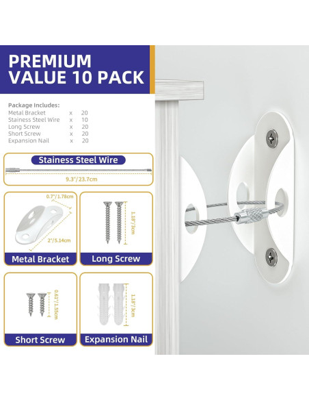 Anclajes de Muebles 4our Kiddies 10 Paquete Seguridad Infantil