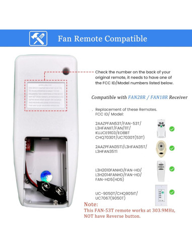Control Remoto FAN53T para Ventilador de Techo Harbor Breeze