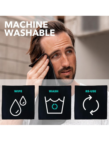 Pañuelos de Microfibra SweatBlock 25.4x25.4 cm 5 Pzs Negro