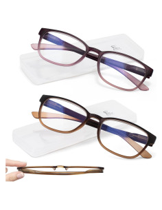 EASY READ Gafas de Lectura Ultra Delgadas 2 Paquete con Luz Azul