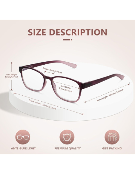 EASY READ Gafas de Lectura Ultra Delgadas 2 Paquete con Luz Azul EASY READ Gafas de Lectura Ultra Delgadas 2 Paquete con Luz Azul